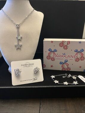 Park Lane Silver Star Trio Necklace with Matching Earrings and Bracelet